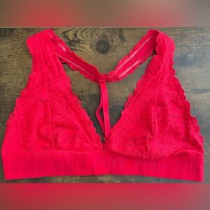 PINK Victoria’s Secret Bright Red Lace Bralette